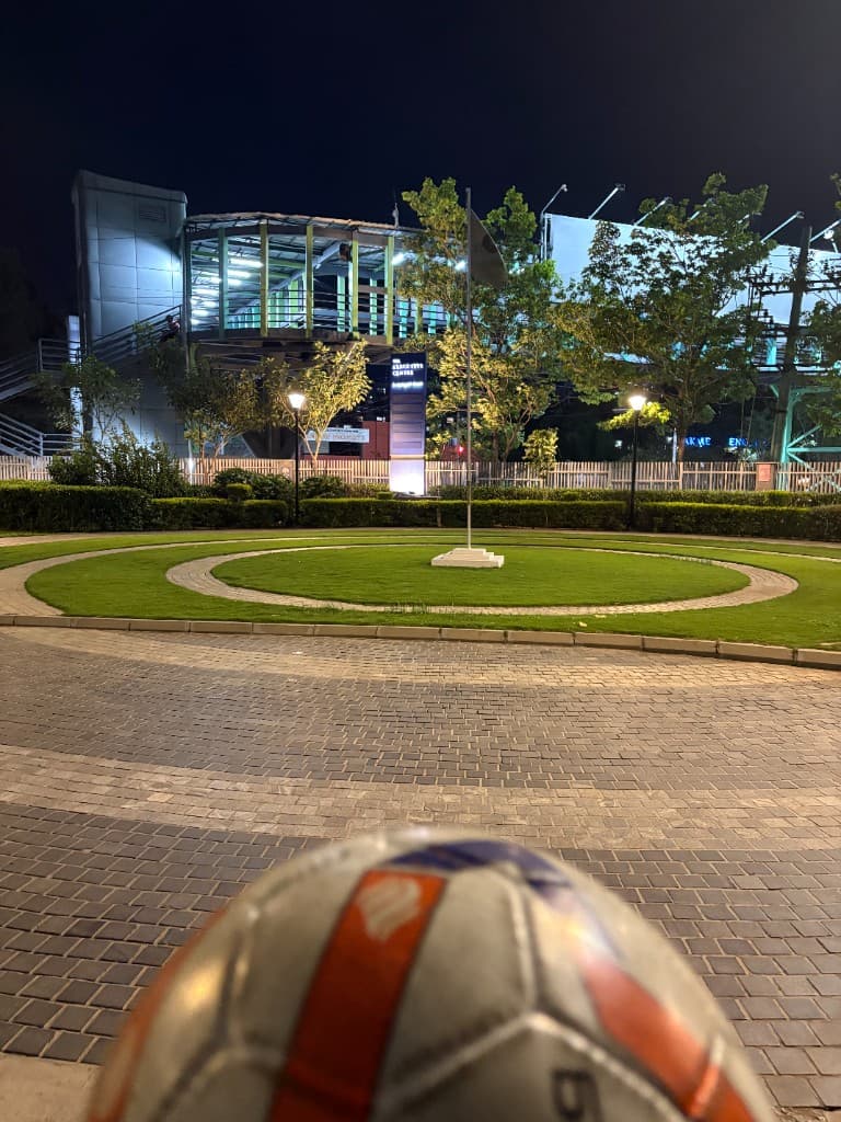 Playing football